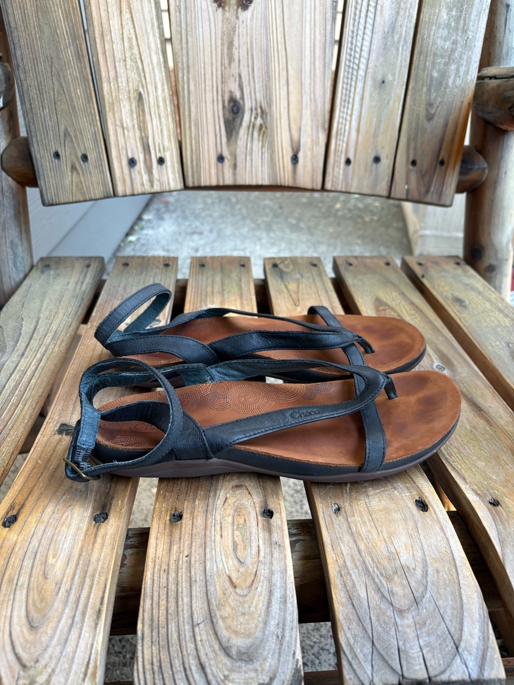 Chaco Sofia Black Leather Sandals Womens Size 8 - Picture 6 of 15